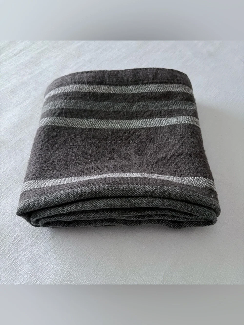 Organic Linen Table Runner Rustic Neutral‎ French Country